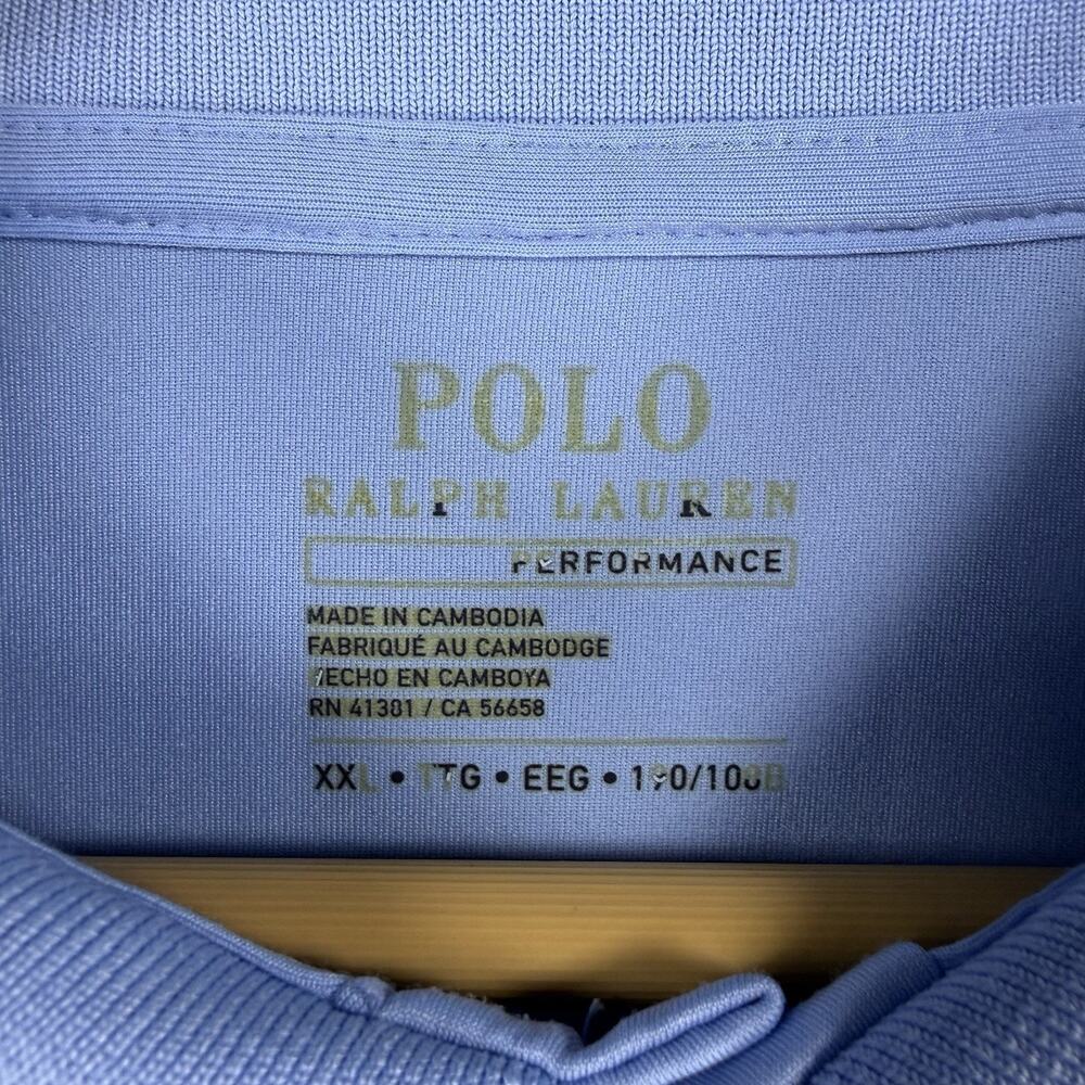 Polo Ralph Lauren Performance Polo Shirt Blue XXL Short Sleeve Stretch - Picture 3 of 6